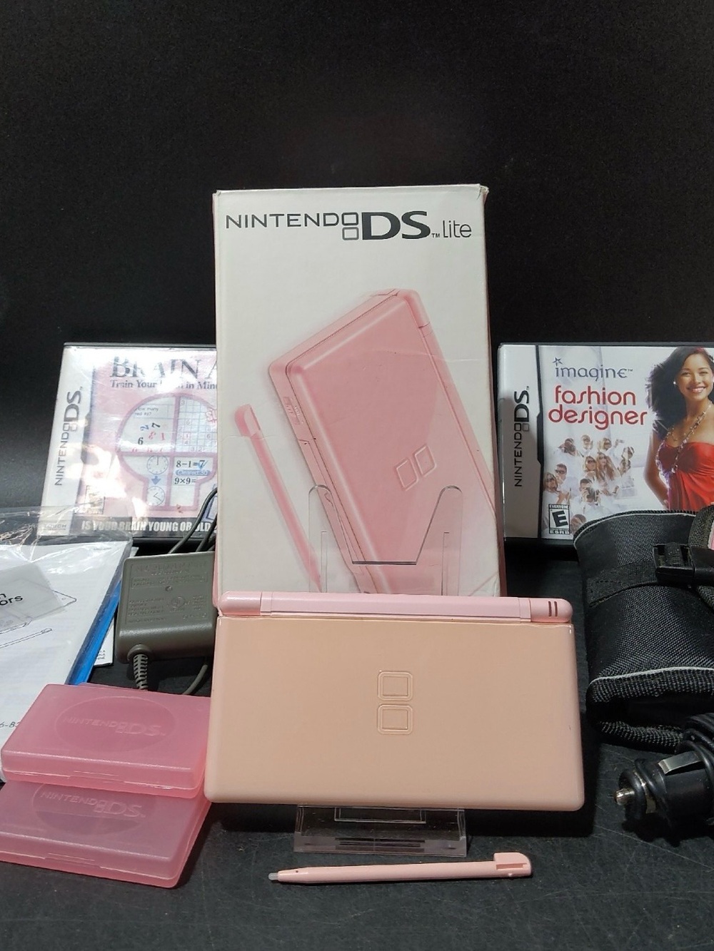Nintendo DS Lite Pink (Complete in box) with accessories and games
